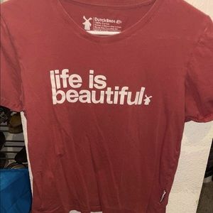 Dutch Bros Short Sleeve T-Shirt Red Medium